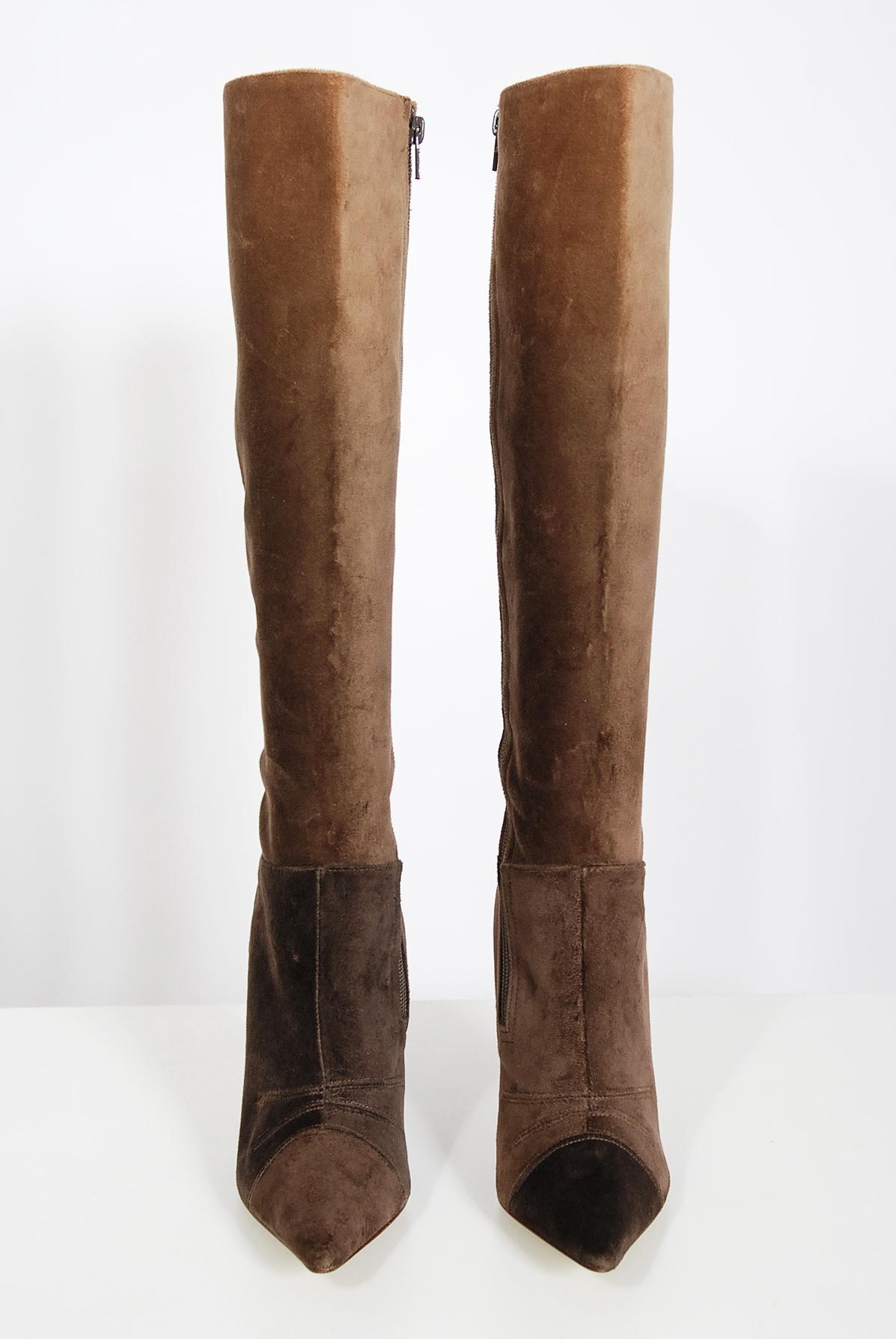 Vintage 2001 Chloe by Stella McCartney Ombré Velvet Cropped Jacket Pants & Boots 10