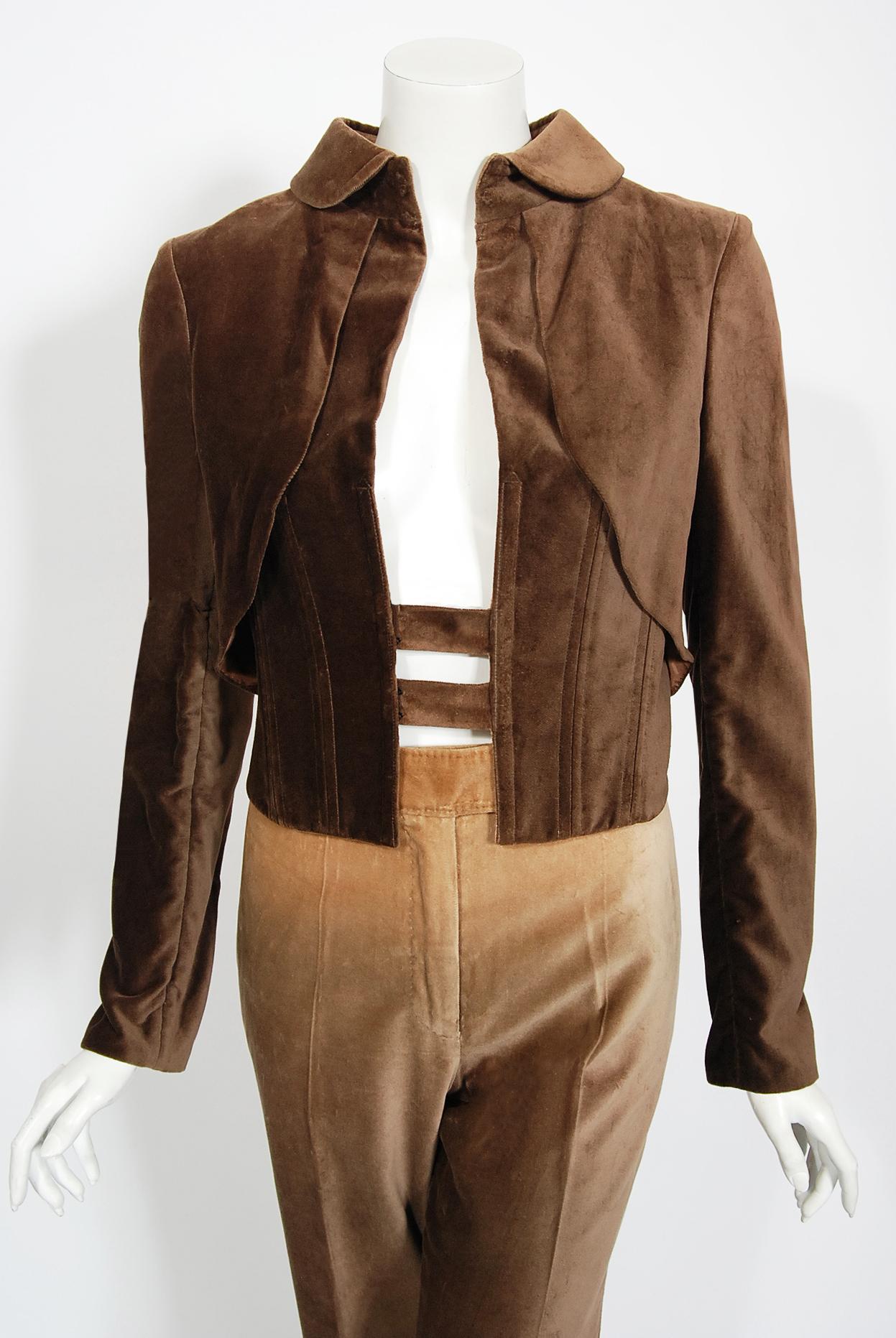 Women's Vintage 2001 Chloe by Stella McCartney Ombré Velvet Cropped Jacket Pants & Boots