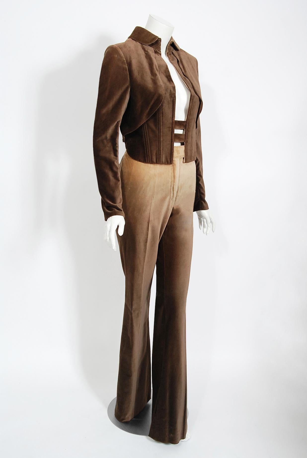 Vintage 2001 Chloe by Stella McCartney Ombré Velvet Cropped Jacket Pants & Boots 1