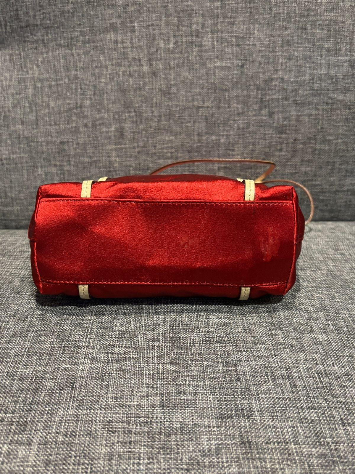 Vintage 2001 Prada Red Satin Mini Bag For Sale 2