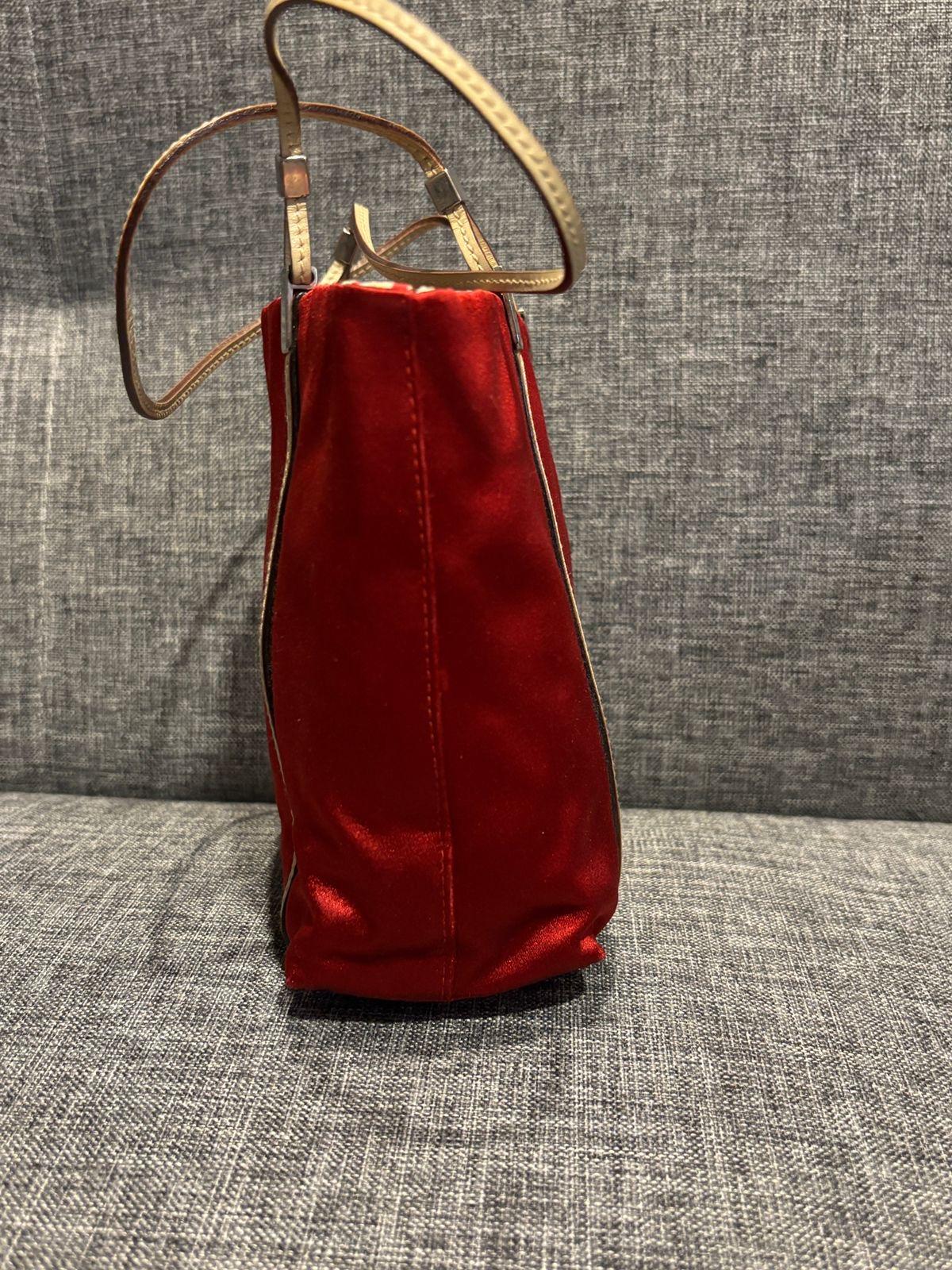 Vintage 2001 Prada Red Satin Mini Bag For Sale 5