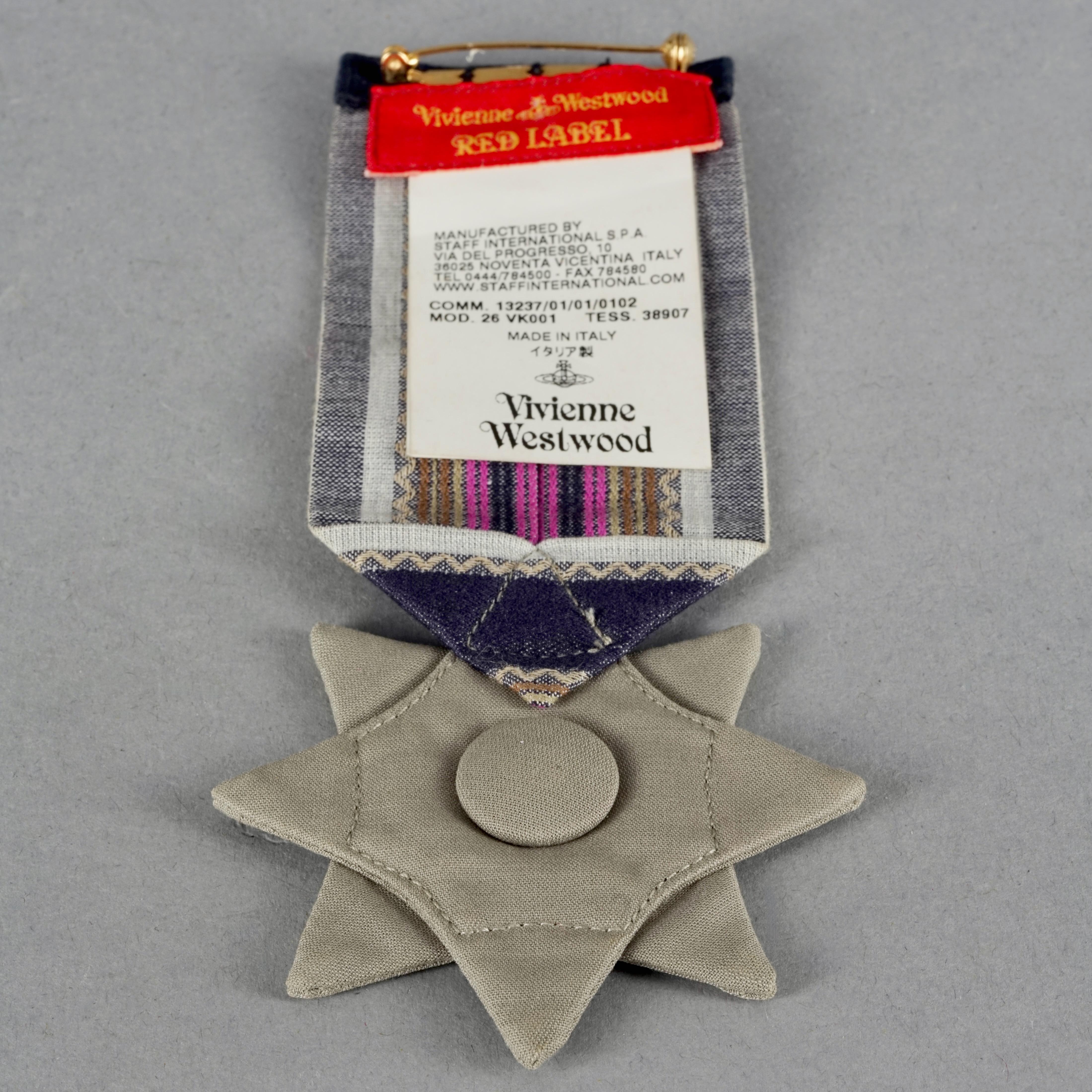 Vintage 2001 VIVIENNE WESTWOOD Logo Medal Ribbon Badge Brooch For Sale 1