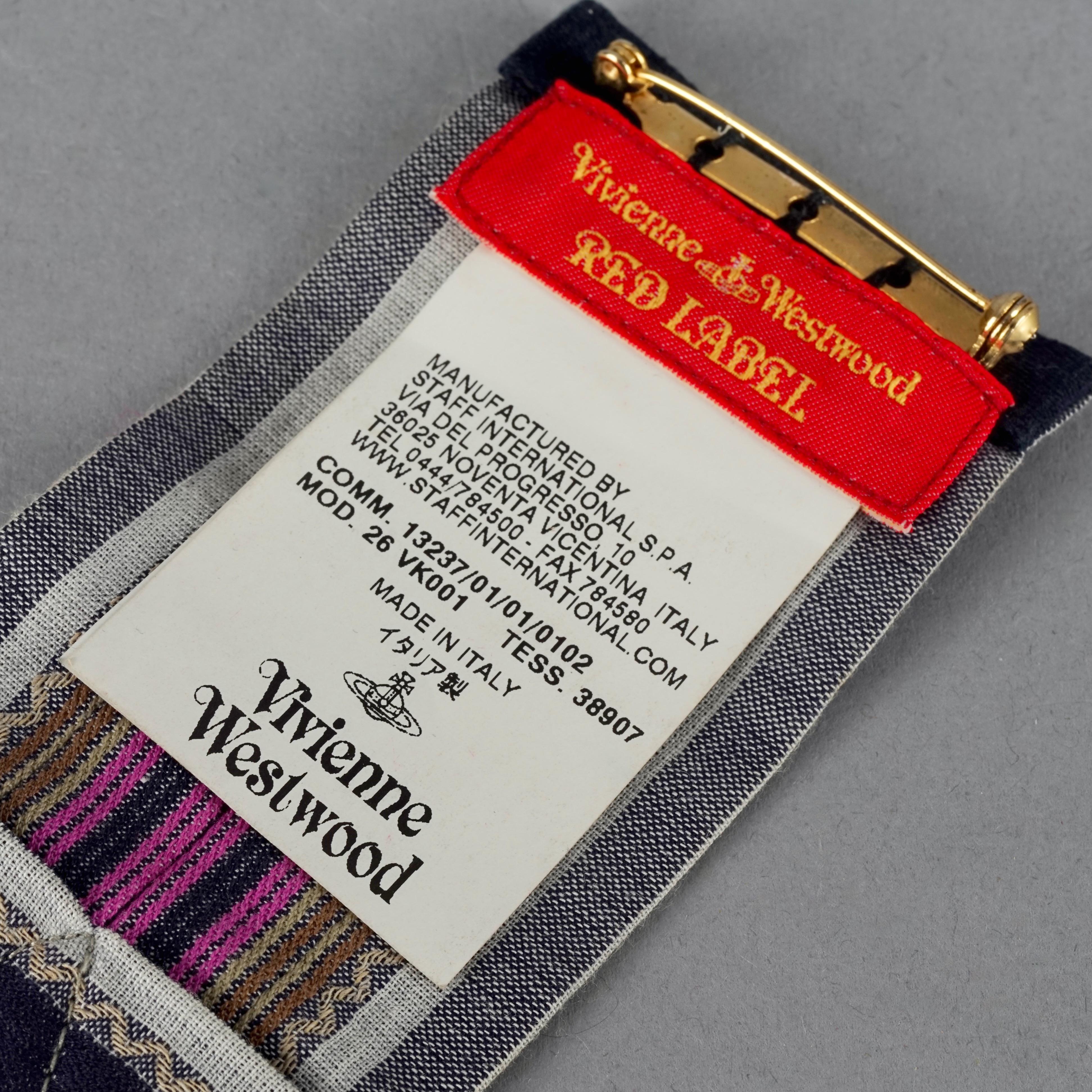 Vintage 2001 VIVIENNE WESTWOOD Logo Medal Ribbon Badge Brooch For Sale 2