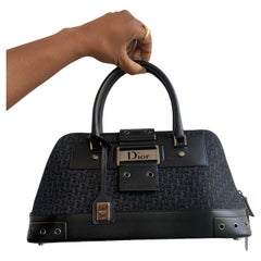 Vintage Christian Dior by John Galliano 2002 Black Monogram Trotter Handbag