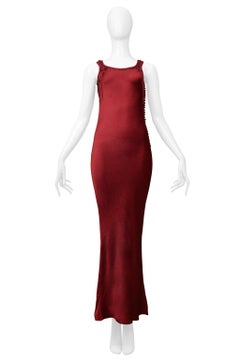 Vintage 2002 John Galliano for Christian Dior Burgundy Satin Slip Dress