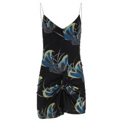 Vintage 2003 John Galliano Floral Tie Up Mini Dress