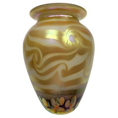 Vase décoratif irisé vintage Robert Eickholt, 2003