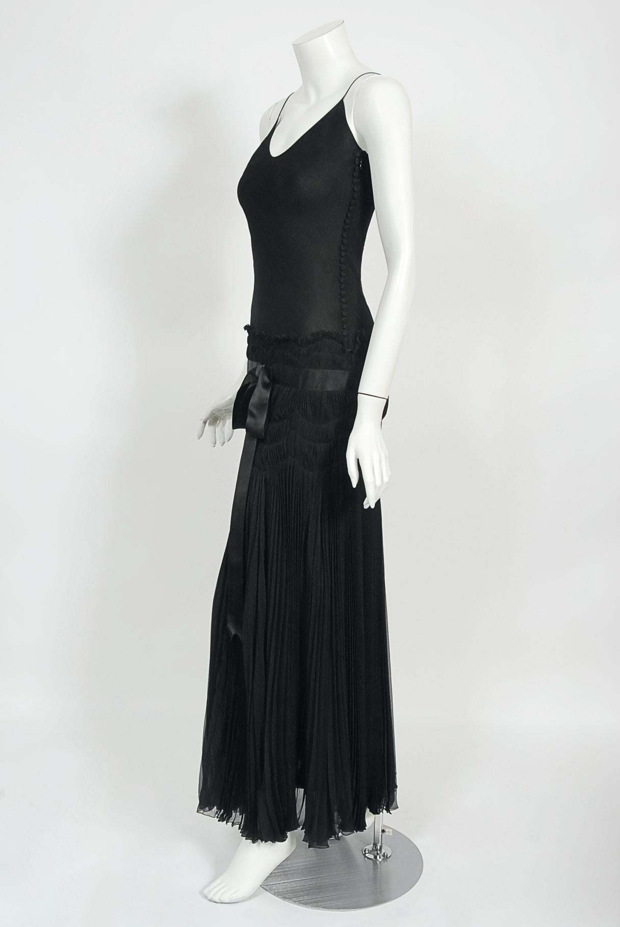 Vintage 2004 Christian Dior by Galliano Sheer Silk Pleated Bias-Cut Slip Gown 1