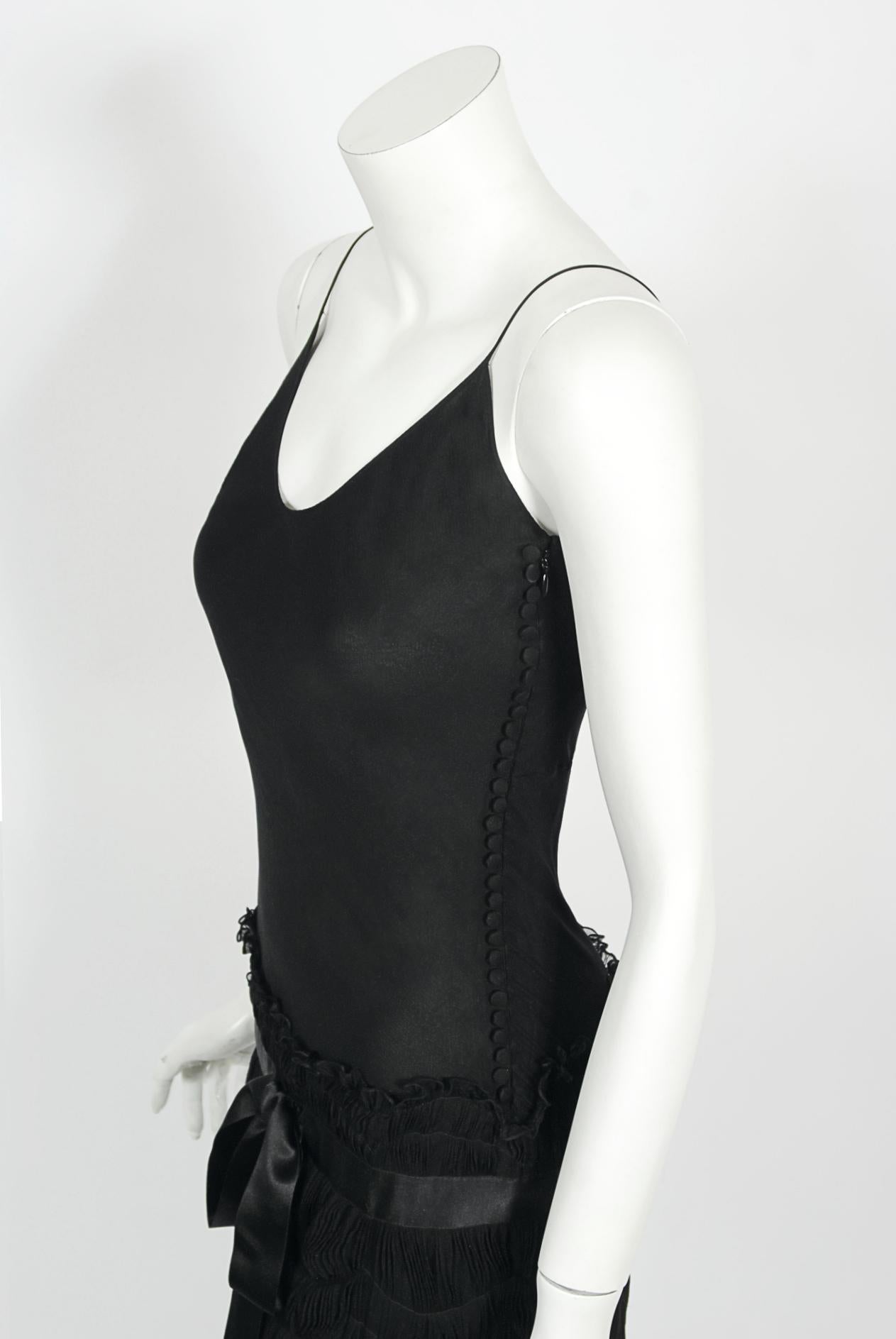 Vintage 2004 Christian Dior by Galliano Sheer Silk Pleated Bias-Cut Slip Gown 2