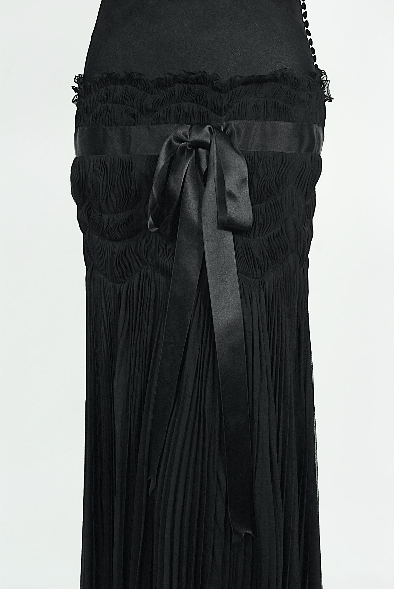Vintage 2004 Christian Dior by Galliano Sheer Silk Pleated Bias-Cut Slip Gown 3