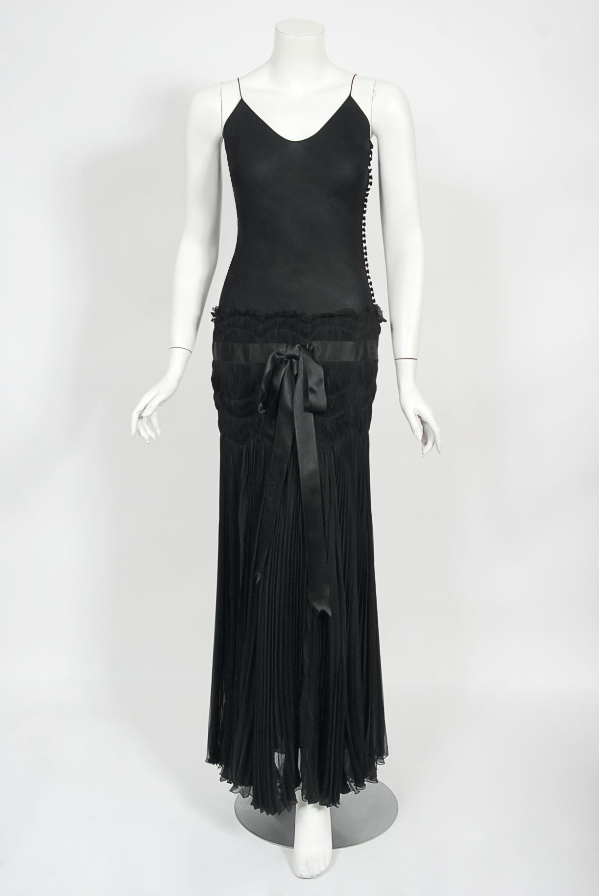 Vintage 2004 Christian Dior by Galliano Sheer Silk Pleated Bias-Cut Slip Gown 4