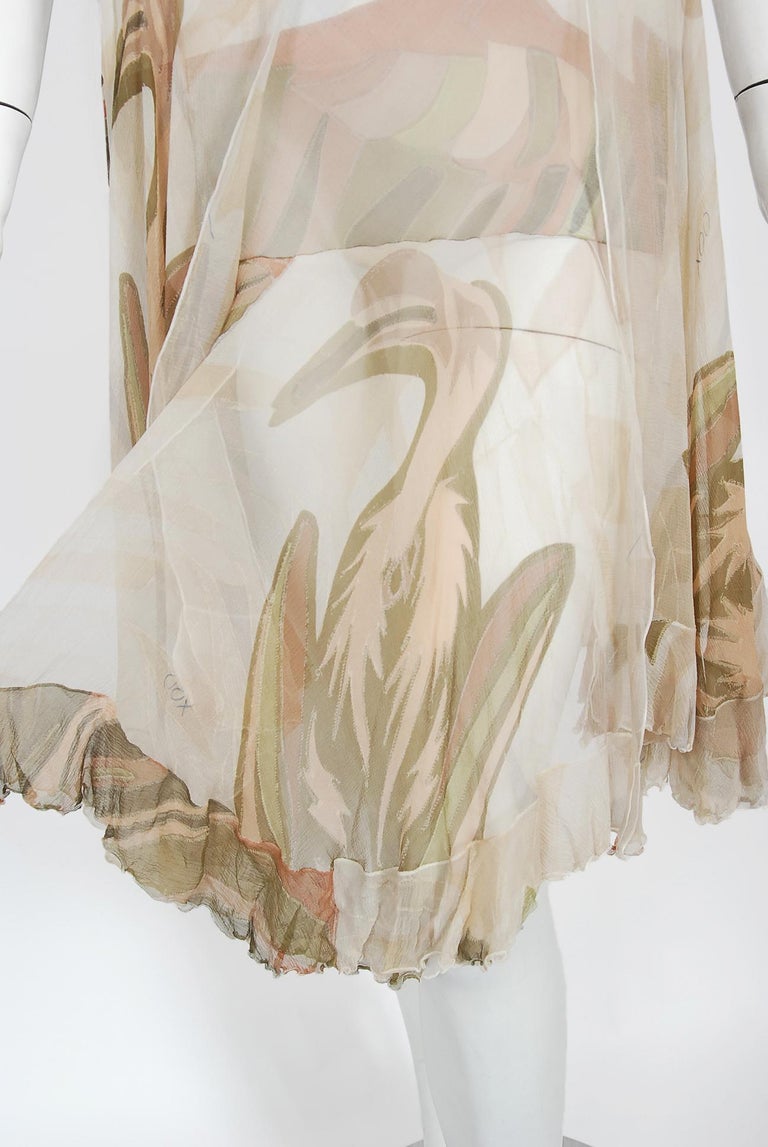 Vintage 2004 Christian Dior by Galliano Novelty Logo Print Silk Bias-Cut Dress For Sale 2