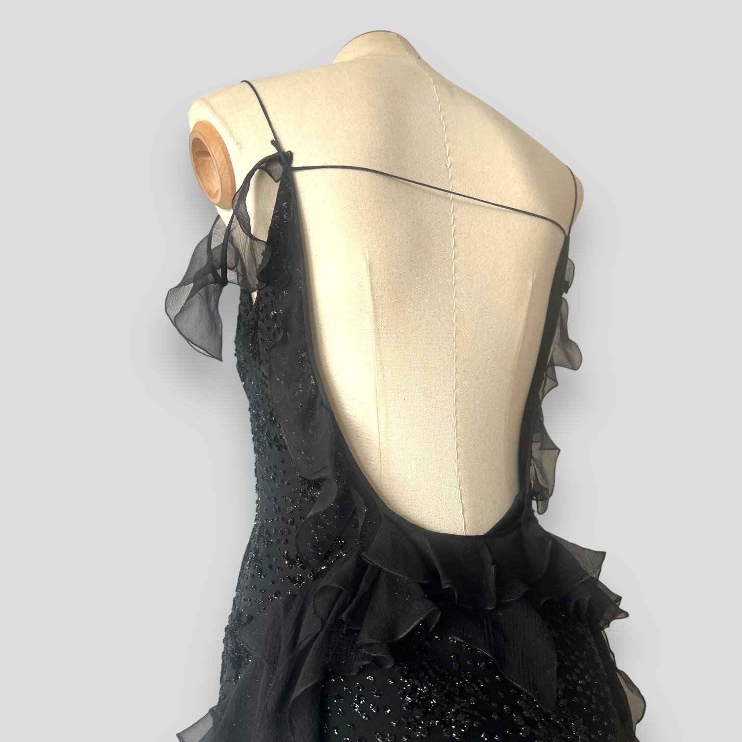 Black Vintage 2004 Christian Dior by Galliano Silk Bias-Cut Gown dress, with stole For Sale