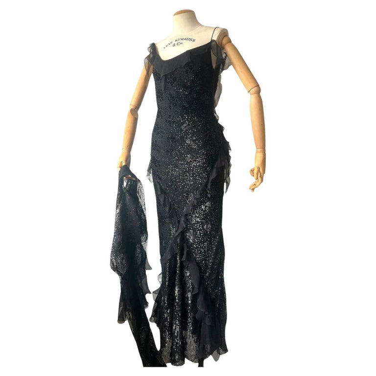 white christmas dresses Vintage Plunging Silk Bias Cut Slip Dress - S/M main image 1