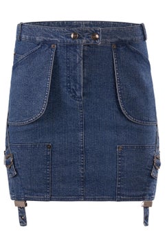 Vintage 2004 Christian Dior By John Galliano Denim Skirt