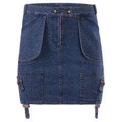 Vintage 2004 Christian Dior By John Galliano Denim Skirt