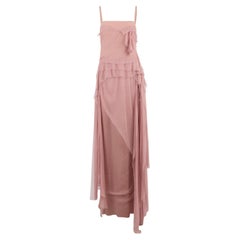 Vintage 2004 John Galliano Dusty Pink Chiffon Gown