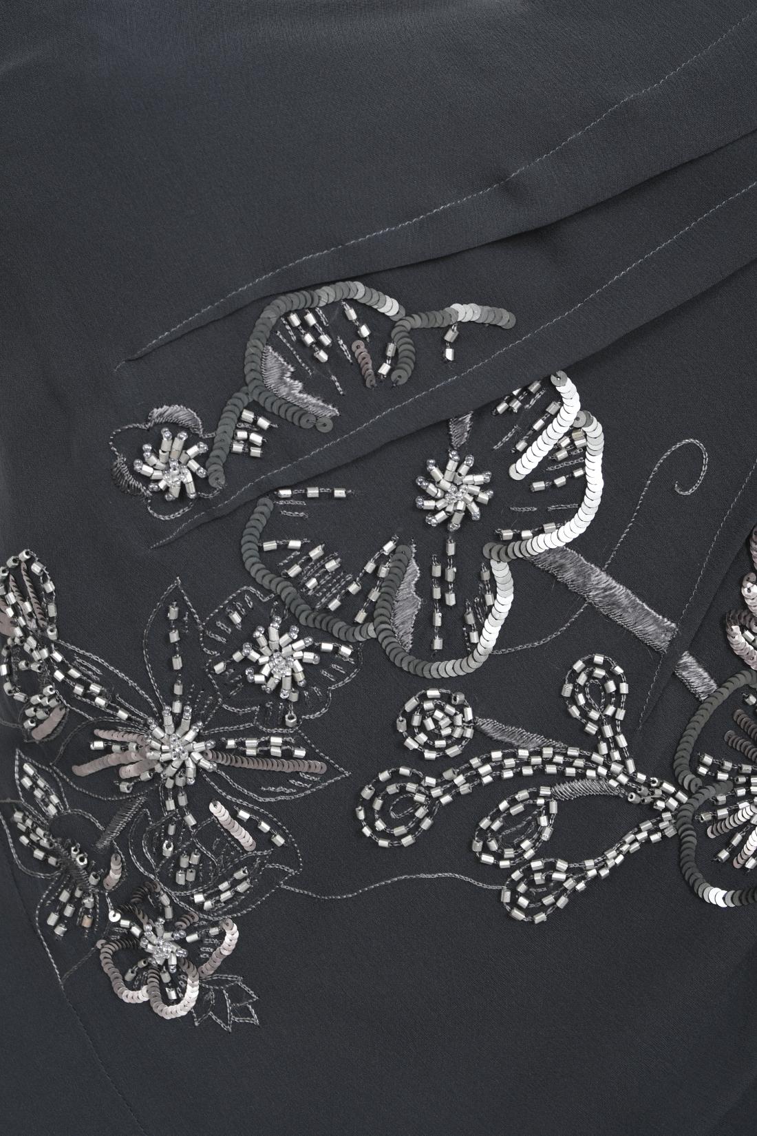 Vintage 2006 Christian Dior by John Galliano Beaded Gunmetal Silk Bustier Dress  For Sale 3