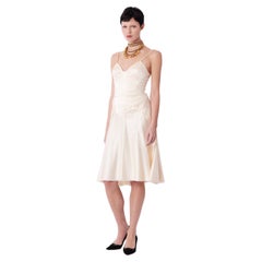 Vintage 2006 Cream Satin Dress