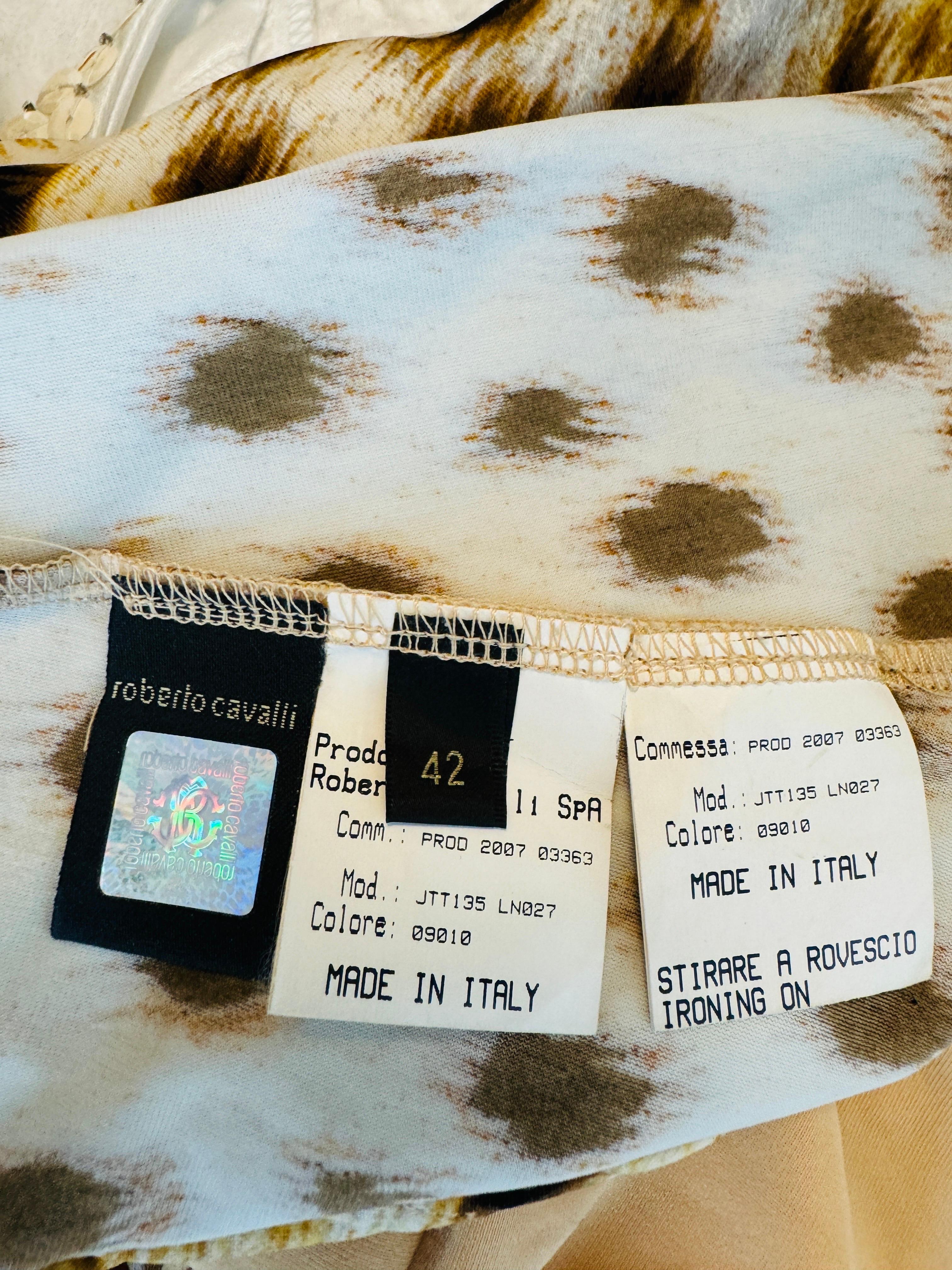 Vintage 2007 2000s Y2K Roberto Cavalli Halter Cheetah Animal Leopard Print Dress For Sale 9