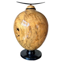 Vase sculpté en érable rouge Spalted John Mascoll, Vintage 2007