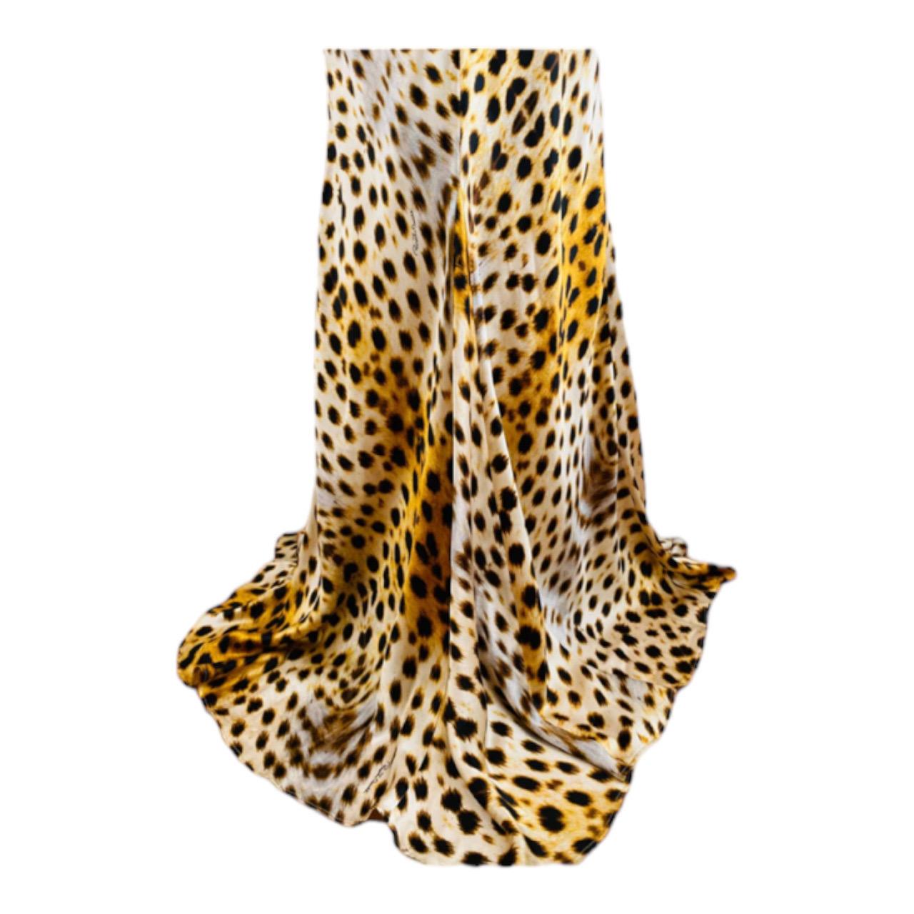 Vintage 2007 Y2K Roberto Cavalli Seide Cheetah Print Trägerkleid Kleid im Angebot 4