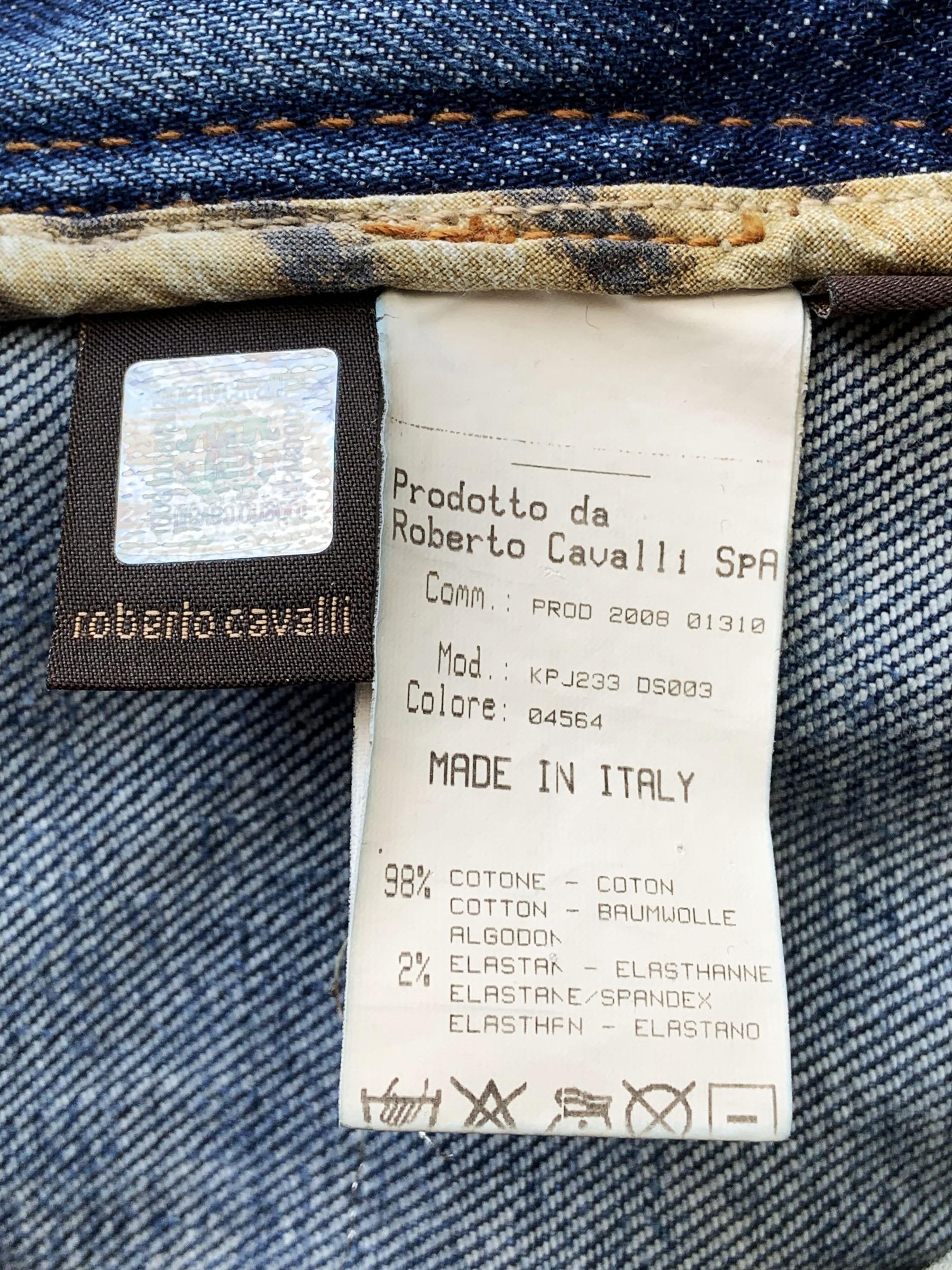 Vintage By 2008 Roberto Cavalli Embellished Hummingbird Jeans Italiano 38 in vendita 2