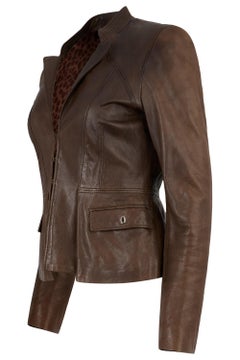 Vintage 2009 Just Cavalli Brown Leather Blazer