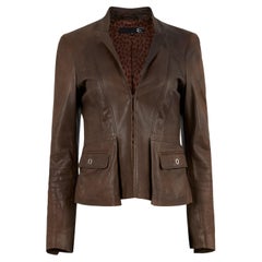 Vintage 2009 Just Cavalli Blazer en cuir marron