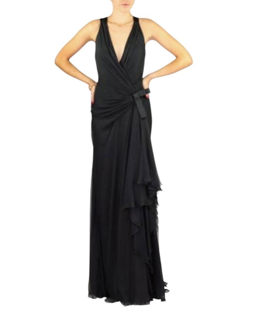 Vintage 2009 Versace Bata de seda negra NWT Negro en venta