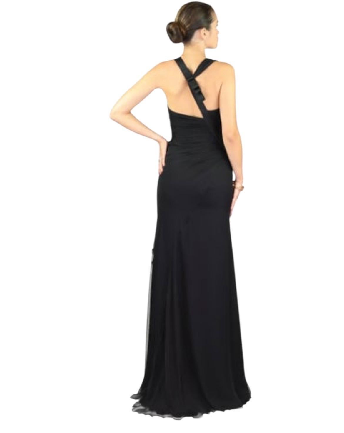 De las mujeres Vintage 2009 Versace Bata de seda negra NWT en venta