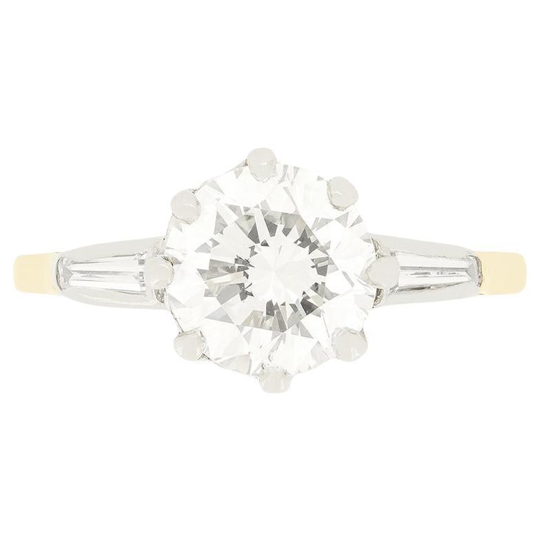 Vintage 2.00ct Diamond Solitaire Ring, ca. 1950er Jahre