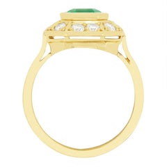 Vintage 2.00ct Emerald and Diamond Cluster Ring, c.1960s