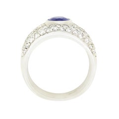 Vintage 2.00ct Sapphire and Diamond Bombe Ring, c.1960s