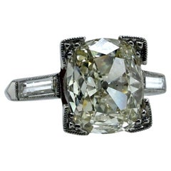 Vintage 2.01 Carat Antique Cushion Cut Diamond Engagement Ring GIA