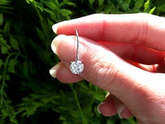 Vintage 2.03 Carat Diamond and 18k White Gold Solitaire Drop Earrings