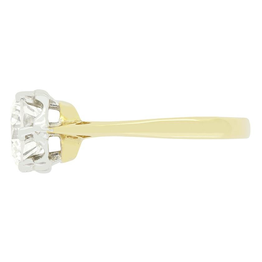 Brilliant Cut Vintage 2.04ct Diamond Solitaire Ring, c.1950s For Sale