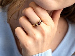 Vintage 2.05 Carat Garnet and Diamond Yellow Gold Cocktail Ring