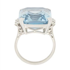 Vintage 20.50 Carat Synthetic Spinel and Diamond Cocktail Ring, circa 1940s