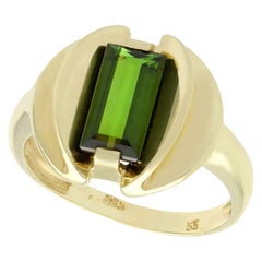 Bague cocktail vintage en or jaune et tourmaline 2,05 carats