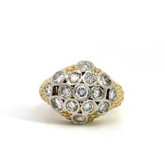 Vintage 2.06CT Diamond Bombe Cocktail Ring 18KT Gold