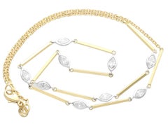 Vintage 2.07 Carat Diamond and 18k Yellow Gold Necklace
