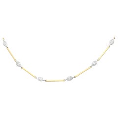 Vintage 2.07 Carat Diamond and 18k Yellow Gold Necklace
