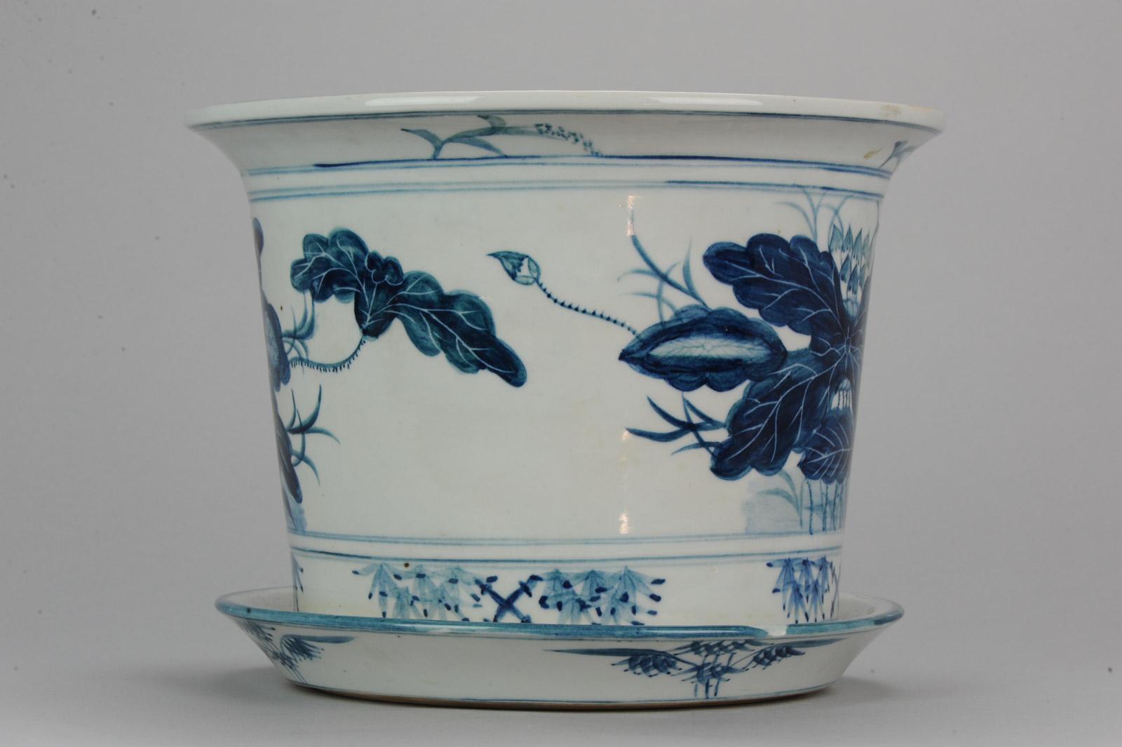 20th Century Chinese Porcelain Jardiniere or Planter for Flower Cabbage Leaf In Excellent Condition In Amsterdam, Noord Holland