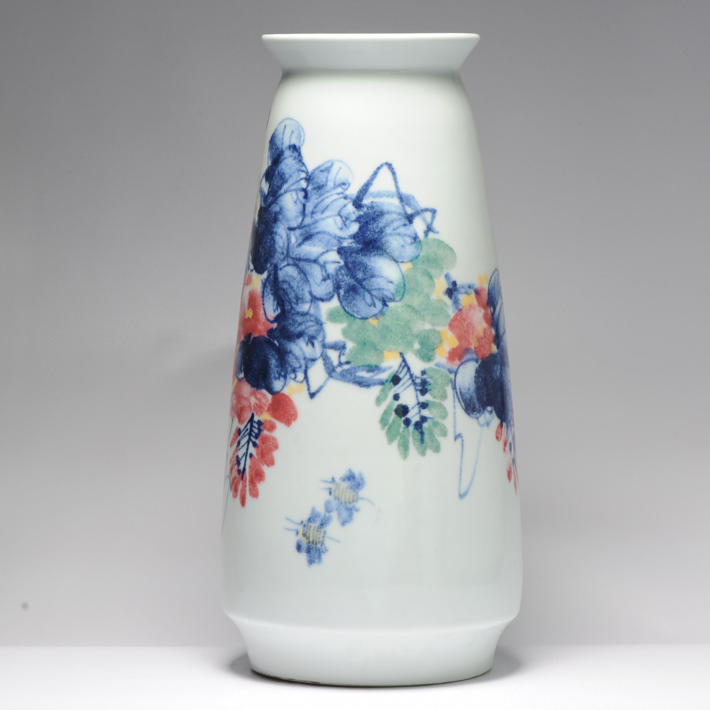 Vintage 20 C Chinesisches Porzellan Proc Liling Vase China Blumen Unterglasur im Angebot 1