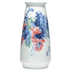 Vase Proc Liling vintage en porcelaine chinoise de 20ème siècle, fleurs de Chine sous glaçure