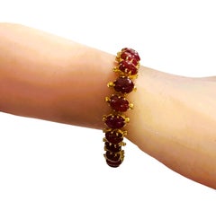 Vintage 20K Yellow Gold 27 Carat Ruby Bracelet 6 Inches