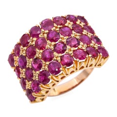 Vintage 20k Yellow Gold 4.8tcw Ruby Statement Ring