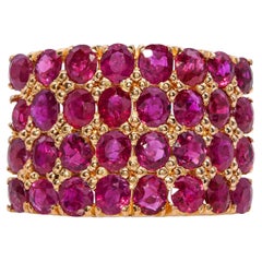 Vintage 20k Yellow Gold 4.8tcw Ruby Statement Ring