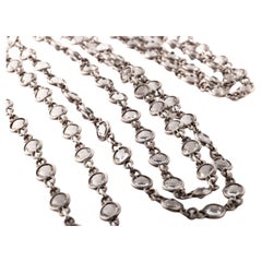 Retro 20th Century 62 inch White Topaz Sterling Chain Necklace